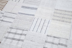 Kirk Yama White Patchwork Cotton Wool Handmade Area Rug 8'2'' x 11'5''