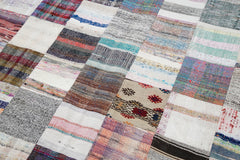Kirk Yama Grey Patchwork Cotton Wool Handmade Area Rug 9'1'' x 11'5''