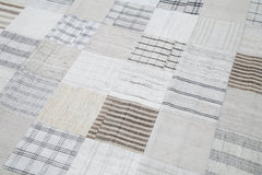 Kirk Yama Beige Patchwork Cotton Wool Handmade Area Rug 9'11'' x 12'11''