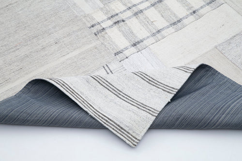 Handmade Area Rug – Beige Patchwork Cotton Wool 6x10 Foot Durable Carpet