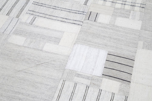 Handmade Area Rug – Beige Patchwork Cotton Wool 6x10 Foot Durable Carpet