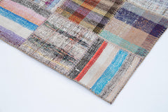 Kirk Yama Grey Patchwork Cotton Wool Handmade Area Rug 6'9'' x 9'9''