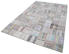 Kirk Yama Beige Patchwork Cotton Wool Handmade Area Rug 6'6'' x 9'9''