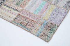 Kirk Yama Beige Patchwork Cotton Wool Handmade Area Rug 6'6'' x 9'9''
