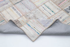 Kirk Yama Beige Patchwork Cotton Wool Handmade Area Rug 6'6'' x 9'9''