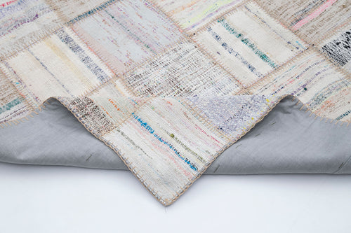 Kirk Yama Beige Patchwork Cotton Wool Handmade Area Rug 6'6'' x 9'9''