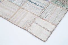 Kirk Yama Beige Patchwork Cotton Wool Handmade Area Rug 6'5'' x 9'8''