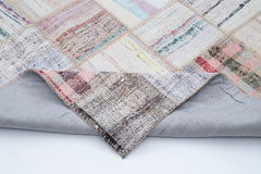 Kirk Yama Beige Patchwork Cotton Wool Handmade Area Rug 6'5'' x 9'8''