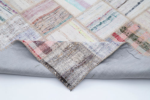 Kirk Yama Beige Patchwork Cotton Wool Handmade Area Rug 6'5'' x 9'8''