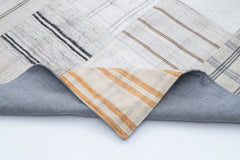 Handmade Area Rug - Kirk Yama White Patchwork Cotton Wool Carpet 8'2''x11'3''