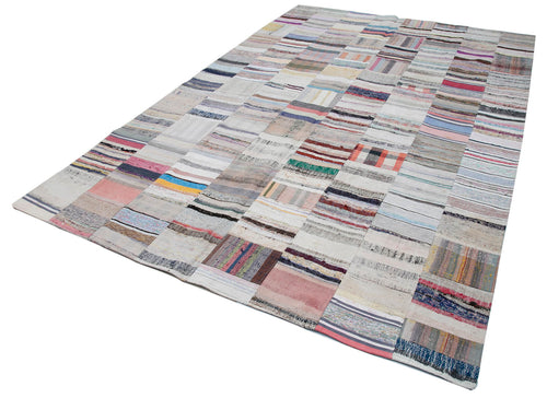 Kirk Yama Grey Patchwork Cotton Wool Handmade Area Rug 7'5'' x 11'7''