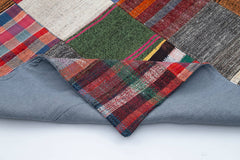 Kirk Yama Grey Patchwork Cotton Wool Handmade Area Rug 7'10'' x 10'9''