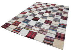 Handmade Area Rug - Grey Patchwork Cotton Wool Rug 7'8'' x 10'10'' by Agacan