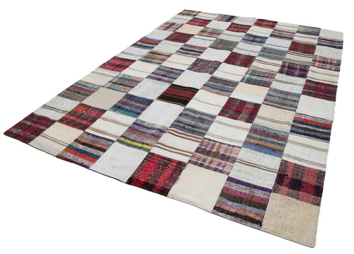 Handmade Area Rug - Grey Patchwork Cotton Wool Rug 7'8'' x 10'10'' by Agacan