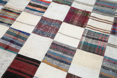 Handmade Area Rug - Grey Patchwork Cotton Wool Rug 7'8'' x 10'10'' by Agacan