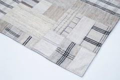 Kirk Yama Beige Patchwork Cotton Wool Handmade Area Rug 8'0'' x 11'5''