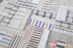 Kirk Yama Beige Patchwork Cotton Wool Handmade Area Rug 8'0'' x 11'5''