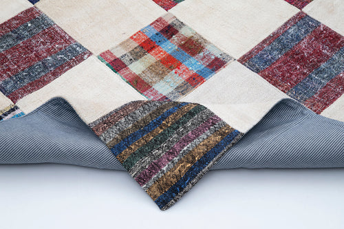 Kirk Yama Grey Patchwork Cotton Wool Handmade Area Rug 8'8'' x 11'8''