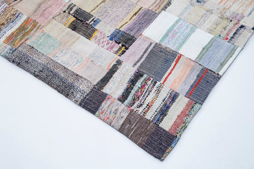 Kirk Yama Grey Patchwork Cotton Wool Handmade Area Rug 9'3'' x 13'0''