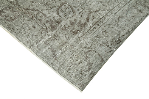 Handmade Area Rug – Overdyed Grey Vintage Wool Cotton Carpet 5'5''x9'4''
