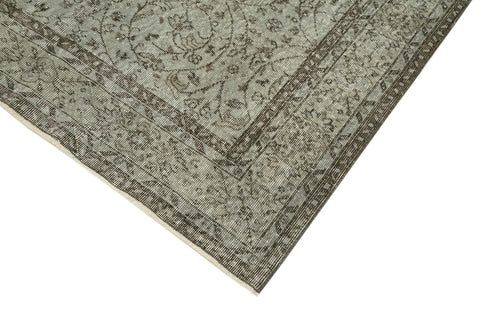 Overdyed Vintage Grey Vintage Cotton Wool Handmade Area Rug 5'4'' x 9'6''