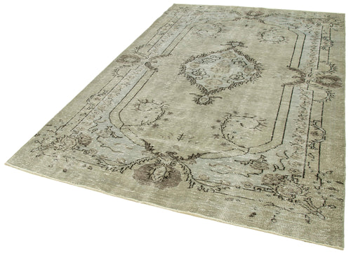 Overdyed Vintage Grey Vintage Cotton Wool Handmade Area Rug 6'0'' x 9'2''