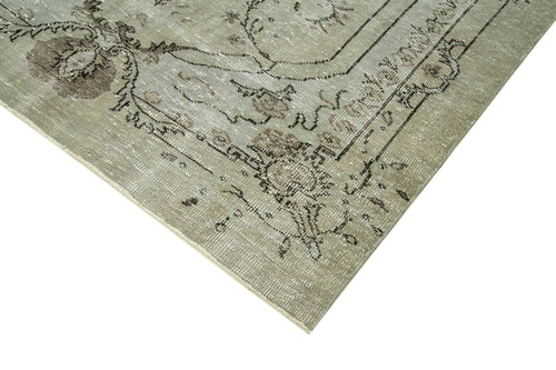 Overdyed Vintage Grey Vintage Cotton Wool Handmade Area Rug 6'0'' x 9'2''