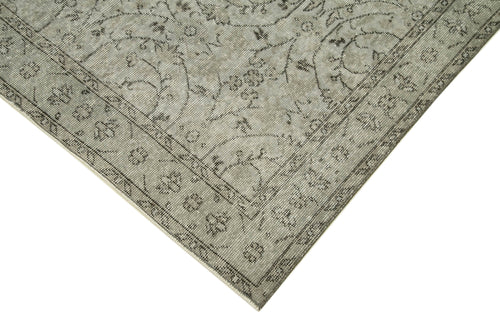 Overdyed Vintage Grey Vintage Cotton Wool Handmade Area Rug 4'11'' x 8'9''