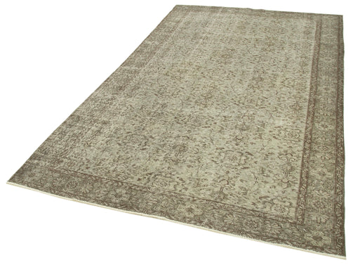Overdyed Vintage Grey Vintage Cotton Wool Handmade Area Rug 5'4'' x 9'2''