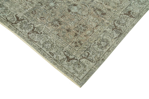 Overdyed Vintage Grey Vintage Cotton Wool Handmade Area Rug 4'11'' x 8'6''
