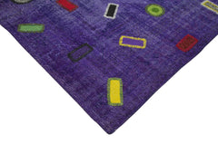Kirk Yama Purple Patchwork Cotton Wool Handmade Area Rug 7'10'' x 10'8''