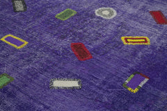 Kirk Yama Purple Patchwork Cotton Wool Handmade Area Rug 7'10'' x 10'8''