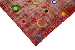 Kirk Yama Red Patchwork Cotton Wool Handmade Area Rug 5'10'' x 7'0''