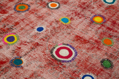 Kirk Yama Red Patchwork Cotton Wool Handmade Area Rug 5'10'' x 7'0''