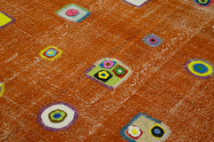 Handmade Area Rug – Kirk Yama Orange Patchwork Cotton Wool Carpet 6'4''x9'10''