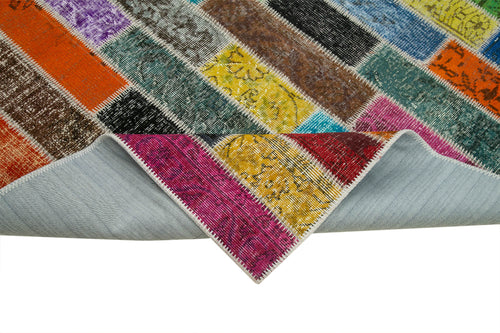 Handmade Area Rug - Grey Patchwork Cotton Wool Rug, Soft Durable Carpet 6'x8'