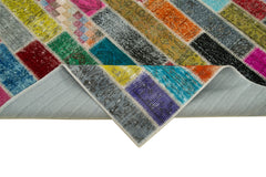 Kirk Yama Grey Patchwork Cotton Wool Handmade Area Rug 5'11'' x 8'0''