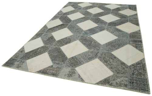 Handmade Area Rug – Kirk Yama Grey Patchwork Cotton Wool Carpet 8'3''x11'7''