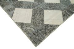 Handmade Area Rug – Kirk Yama Grey Patchwork Cotton Wool Carpet 8'3''x11'7''