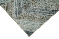 Kirk Yama Grey Patchwork Cotton Wool Handmade Area Rug 9'1'' x 12'4''