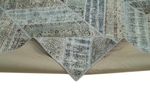 Kirk Yama Grey Patchwork Cotton Wool Handmade Area Rug 9'1'' x 12'4''