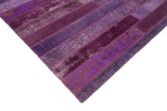 Kirk Yama Purple Patchwork Cotton Wool Handmade Area Rug 8'1'' x 10'1''