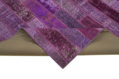 Kirk Yama Purple Patchwork Cotton Wool Handmade Area Rug 8'1'' x 10'1''