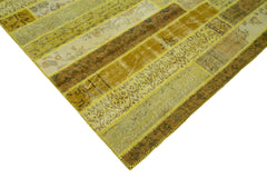 Kirk Yama Yellow Patchwork Cotton Wool Handmade Area Rug 8'2'' x 10'0''