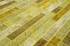 Kirk Yama Yellow Patchwork Cotton Wool Handmade Area Rug 8'2'' x 10'0''