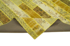 Kirk Yama Yellow Patchwork Cotton Wool Handmade Area Rug 8'2'' x 10'0''