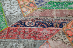 Kirk Yama Grey Patchwork Cotton Wool Handmade Area Rug 8'2'' x 10'2''