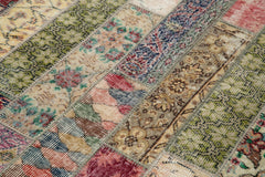 Kirk Yama Grey Patchwork Cotton Wool Handmade Area Rug 5'7'' x 7'10''