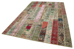 Kirk Yama Grey Patchwork Cotton Wool Handmade Area Rug 6'8'' x 10'1''