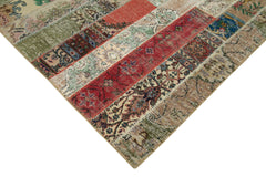 Kirk Yama Grey Patchwork Cotton Wool Handmade Area Rug 6'8'' x 10'1''
